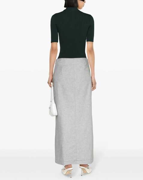 Pulovere COURRGES Ribbed Turtleneck Sweater With Monogram Green Femei (BM 19248701) 4