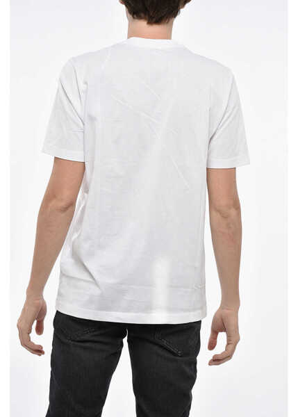 Tricouri Diesel Crew Neck Cotton T-Shirt With Printed Logo White Barbati (BM 19248707) 2