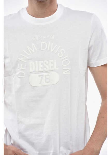 Tricouri Diesel Cotton Diegor T-Shirt With Embossed Print White Barbati (BM 19248713) 3