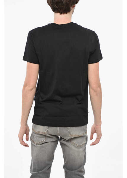 Tricouri Diesel Crew Neck T-Shirt With Ton Sur Ton Logo Black Barbati (BM 19248719) 2