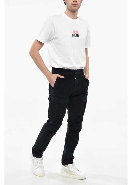 Pantaloni casual Diesel Corduroy Argy Cargo Pants Black Barbati (BM 19248722) 4