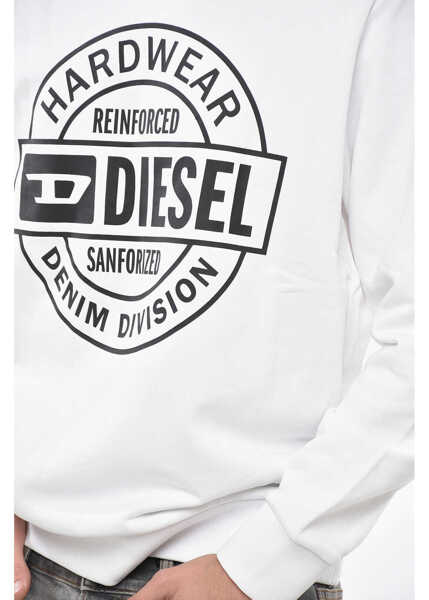 Bluze de trening Diesel Crew Neck Hard Wear Sweatshirt With Front Print White Barbati (BM 19248725) 3