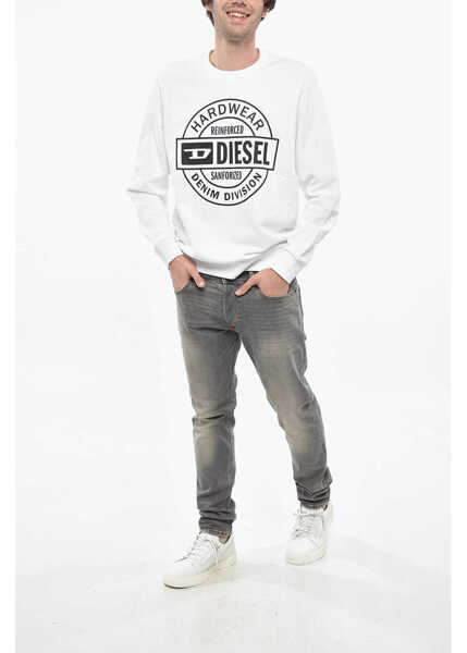 Bluze de trening Diesel Crew Neck Hard Wear Sweatshirt With Front Print White Barbati (BM 19248725) 4