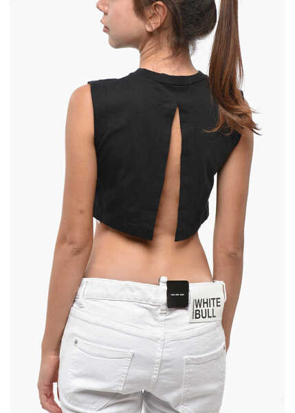 Bluze DSQUARED2 Icon Open Back Cropped Tank Top Black Femei (BM 19248734) 3