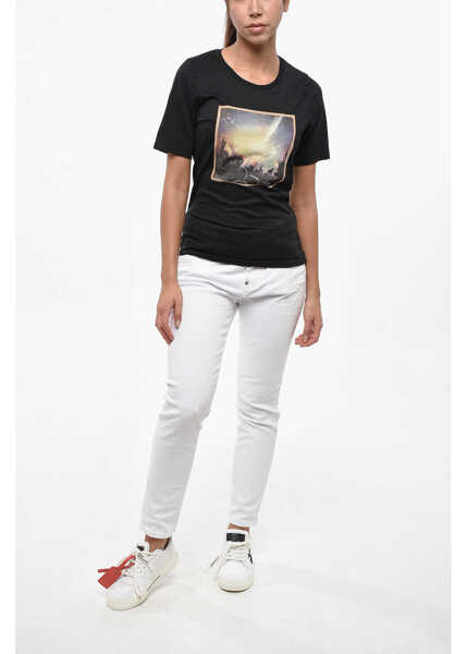 Tricouri DSQUARED2 Cotton Printed Love T-Shirt Black Femei (BM 19248737) 4