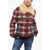DSQUARED2 Checked Flannel Jacket With Real Fur Collar Multicolor