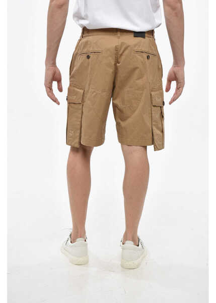 Pantaloni scurti DSQUARED2 Solid Color Boxer Cargo Shorts With Belt Loops Beige Barbati (BM 19248860) 2
