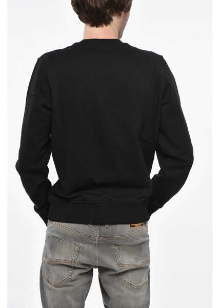 Bluze de trening Diesel Brushed Cotton Industry Crew Neck Sweatshirt With Embossed P Black Barbati (BM 19248863) 2
