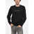Diesel Brushed Cotton Industry Crew Neck Sweatshirt With Embossed P Black