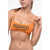 DSQUARED2 Bandeau Bikini Top With Frontal Maxi Logo Orange