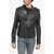 DSQUARED2 Leather Biker Jacket With Logoed Buttons Black