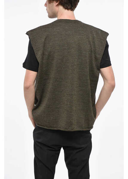 Pulovere casual DSQUARED2 Virgin Wool Crew-Neck Vest With Pocket Green Barbati (BM 19248881) 2