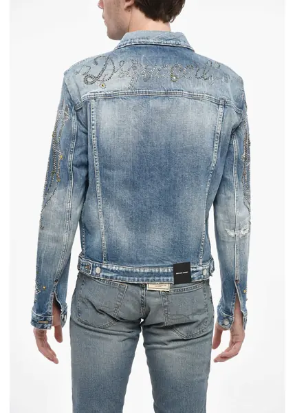 Geci de blugi DSQUARED2 Denim Western Jacket With Jewels Blue Barbati (BM 19248896) 2