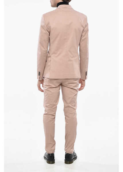 Costume DSQUARED2 Cotton Paris Side Vents 2-Button Suit Pink Barbati (BM 19248899) 4