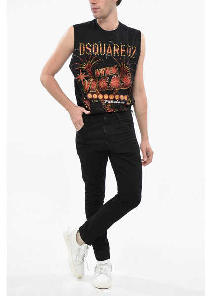 Blugi slim fit DSQUARED2 Manchester City Limited Edition Dark Washed Stretch Denim Se Black Barbati (BM 19248920) 4