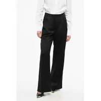Pantaloni office Wool Palazzo Pants With 2 Pleats Femei