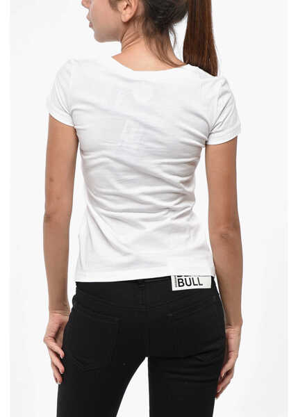 Tricouri DSQUARED2 Printed Scoop Fit Crew-Neck T-Shirt White Femei (BM 19248926) 3