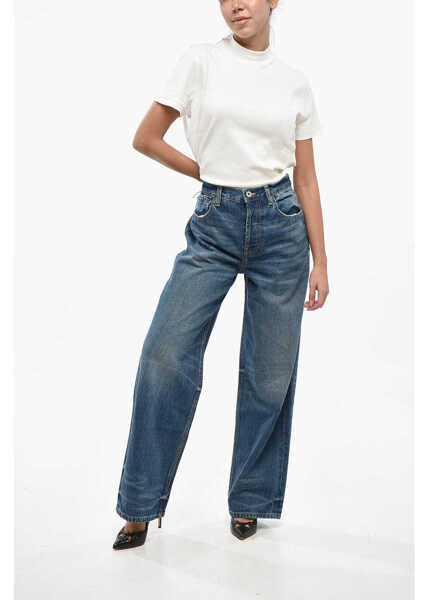 Blugi drepti INTERIOR Visible Stitching Wide Leg The Remy Jeans 24Cm Blue Femei (BM 19248929) 4