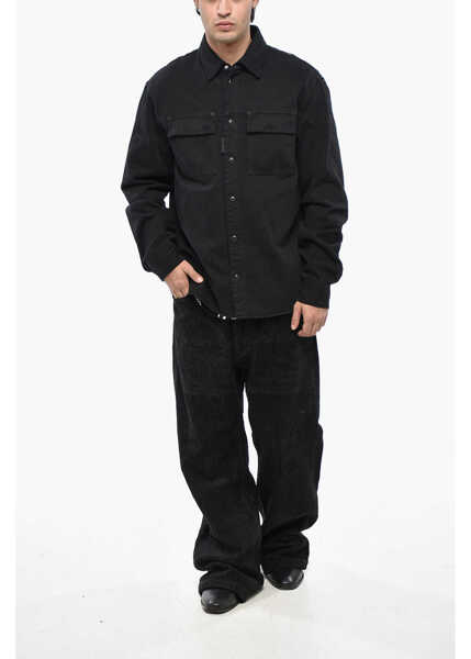 Jachete DSQUARED2 Denim Overshirt With Snap Buttons Black Barbati (BM 19248950) 4