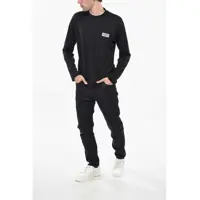 Tricouri Salvatore Ferragamo pentru Barbati - Tricouri Salvatore Ferragamo Long Sleeved Cotton And Silk Crew-Neck T-Shirt Black Barbati (BM 19248953) - B-mall.ro