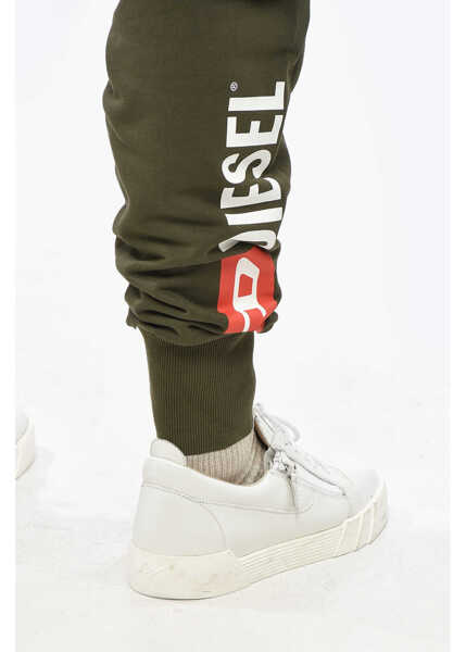 Pantaloni de trening Diesel Brushed Cotton Tary Sweatpants With Cuffs Military Green Barbati (BM 19248956) 3