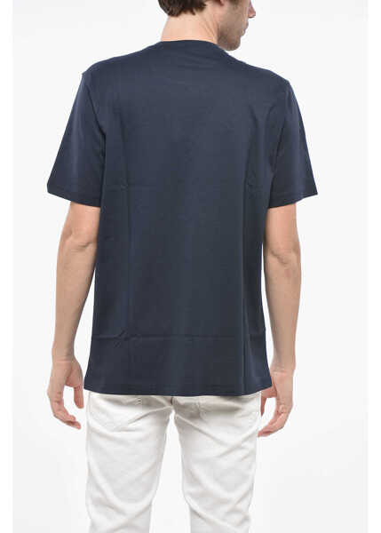 Tricouri Diesel Crew Neck Cotton T-Shirt With Embossed Logo Blue Barbati (BM 19248968) 2