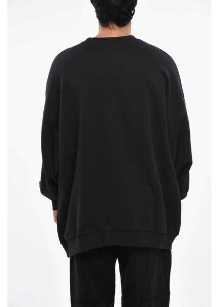 Bluze de trening Raf Simons Vintage Effect Altered Reality Crew-Neck Sweatshirt With Fro Black Barbati (BM 19248977) 2