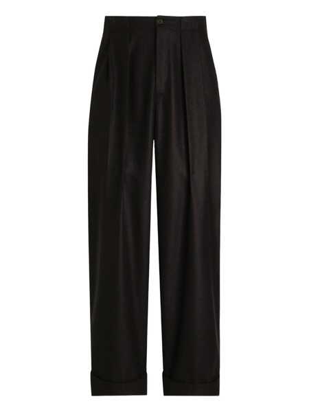Pantaloni Dolce & Gabbana Black Pants With Belt Loops And Cuffed Hem In Wool Man Black Barbati (BM 19249242) 1