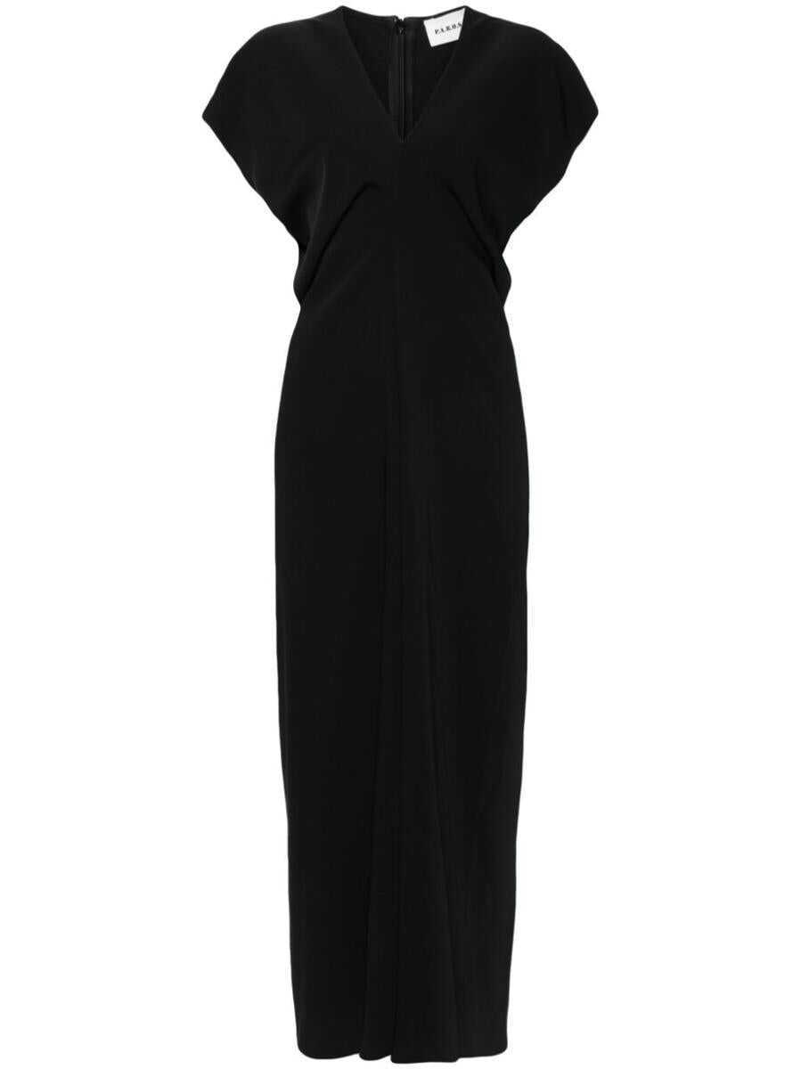Rochii P.A.R.O.S.H. P.A.R.O.S.H. Draped Cady Maxi Dress Black Femei (BM 19249461) 1