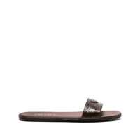 Sandale Prada Triangle-Logo Embossed-Crocodile Slides Femei