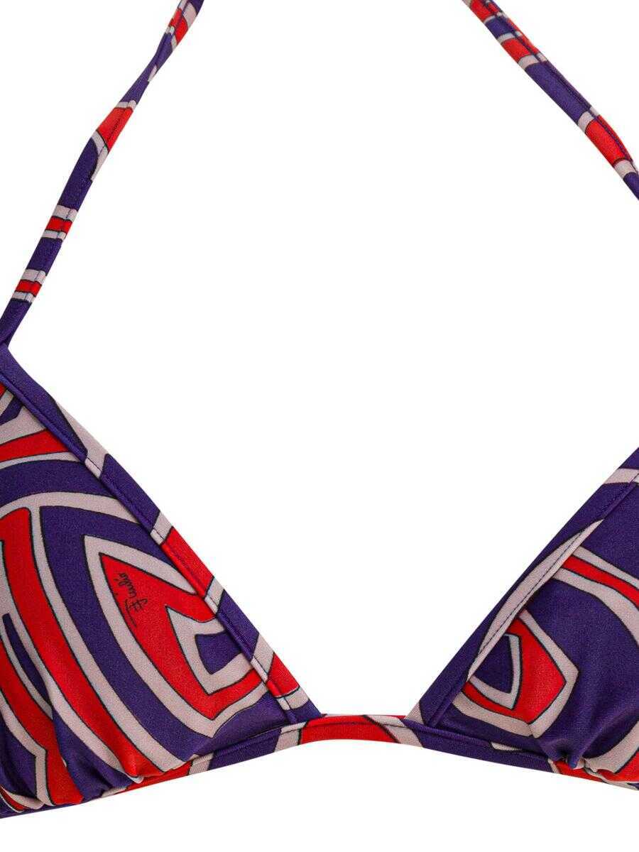 Sutiene PUCCI Pucci Labirinto Print Triangle Bikini Top PURPLE Femei (BM 19250358) 3