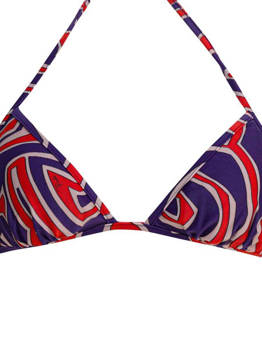 Sutiene PUCCI Pucci Labirinto Print Triangle Bikini Top PURPLE Femei (BM 19250358) 1