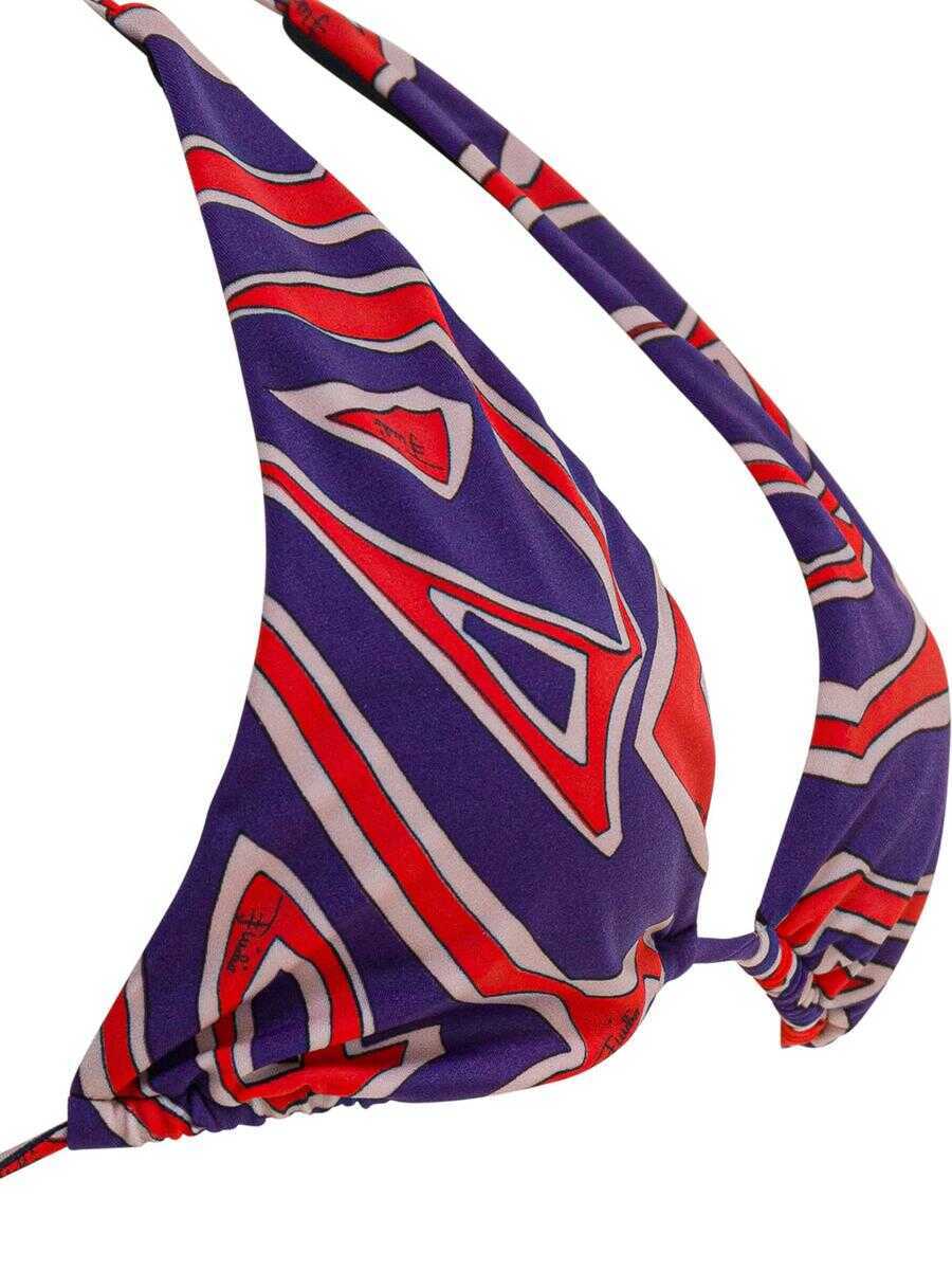 Sutiene PUCCI Pucci Triangle Bikini Top With Stamba Labirinto PURPLE Femei (BM 19250361) 4