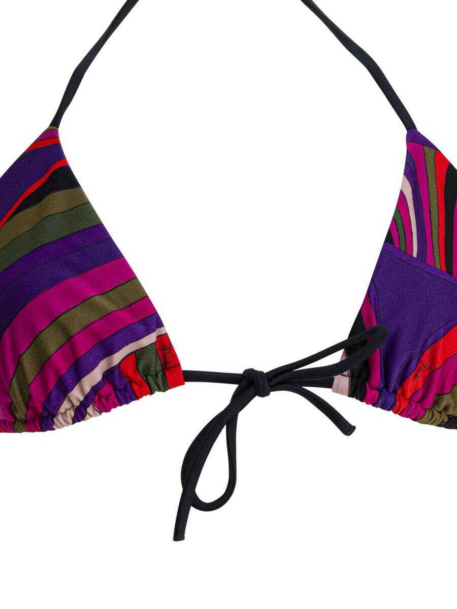 Sutiene PUCCI Pucci Iride Print Triangle Bikini Top PURPLE Femei (BM 19250370) 3