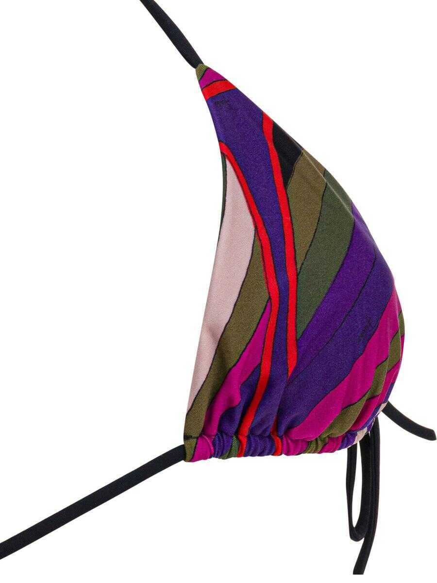 Sutiene PUCCI Pucci Iride Print Triangle Bikini Top PURPLE Femei (BM 19250370) 4