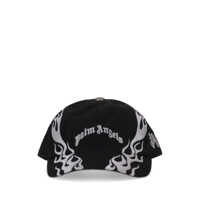 Palarii Palm Angels Curved Logo Flames Cap Black - Light Gre Femei