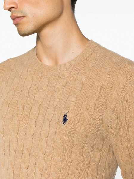 Pulovere Ralph Lauren Wool and cashmere crewneck sweater with logo Beige Barbati (BM 19250430) 5