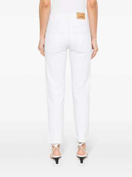 Blugi Isabel Marant Isabel Marant Jemina Slim-Fit Cropped Jeans WHITE Femei (BM 19253370) 4