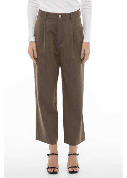 Pantaloni office SIBEL SARAL Wool Blend Fritz Single Pleat Pants Brown Femei (BM 19253810) 1