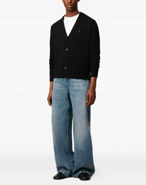 Cardigane AMI Paris Ami De Coeur Cardigan NOIR/ROUGE Barbati (BM 19253816) 2