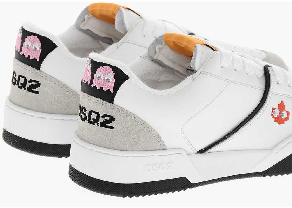 Sneakers DSQUARED2 Pc-Man X D2 Low-Top Leather Sneakers With Suede Inserts White Femei (BM 19253870) 2