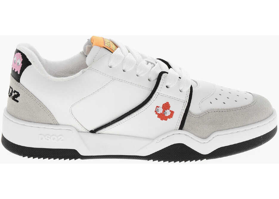 Sneakers DSQUARED2 Pc-Man X D2 Low-Top Leather Sneakers With Suede Inserts White Femei (BM 19253870) 3