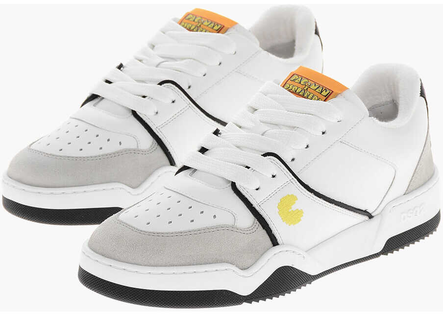 Sneakers DSQUARED2 Pc-Man X D2 Low-Top Leather Sneakers With Suede Inserts White Femei (BM 19253870) 1