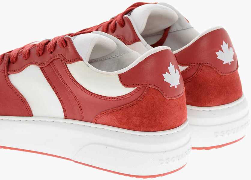 Sneakers DSQUARED2 Bumper Lace-Up Low-Top Leather Sneakers Red Barbati (BM 19253873) 2