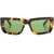 Off-White Rectangular Prescott Sunglasses With Tortoiseshell Frame Brown