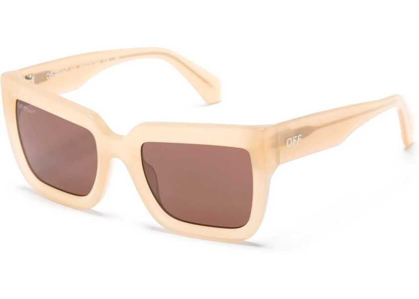 Ochelari de soare Off-White Squared Firenze Sunglasses With Logoed Rods Beige Femei (BM 19253945) 2