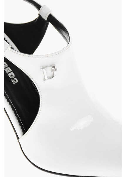 Pantofi stiletto DSQUARED2 Patent Leather Mary Jane Slingbacks 10Cm White Femei (BM 19253972) 4