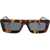 Off-White Squared Ontario Sunglasses With Tortoiseshell Frame Brown