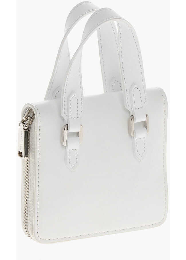 Portofele DSQUARED2 Leather D2 Statement Crossbody Wallet White Femei (BM 19253981) 2