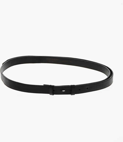 Curele DSQUARED2 Solid Color Leather Belt Without Buckle 25Mm Black Barbati (BM 19253993) 2